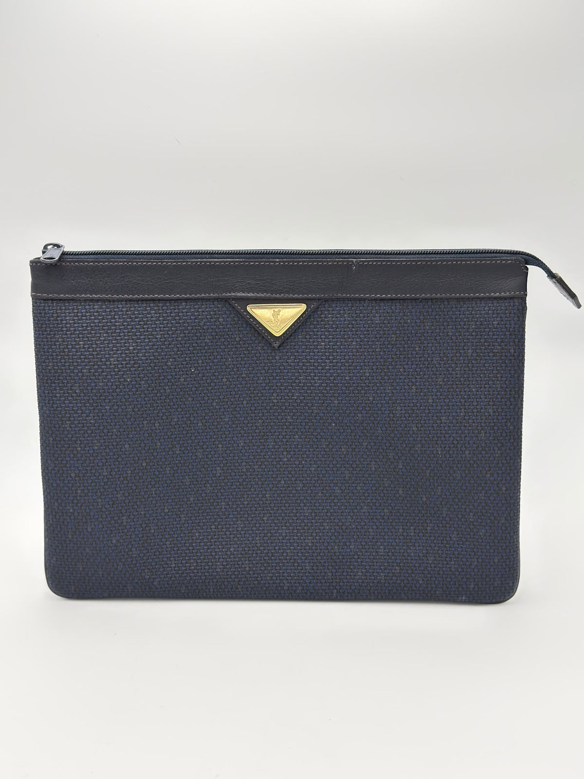 Yves Saint Laurent pochette Vintage Triangle Logo Clamp Pouch